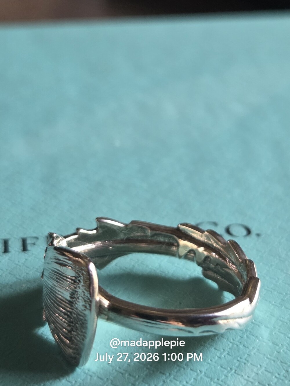 1885 Tiffany & Co. Thistle Spoon Ring In Sterling Silver Luxury Flower #62 - Picture 9 of 14